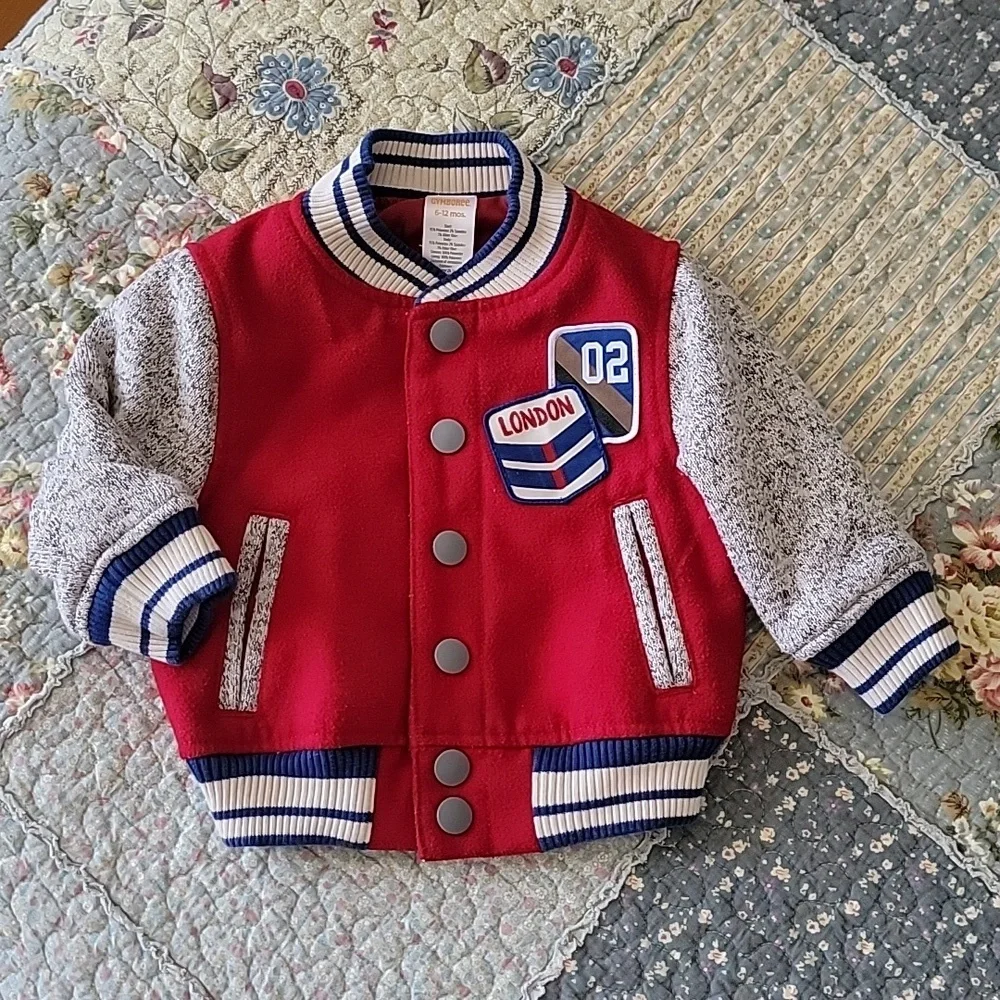 GYMBOREE BABY BOYS STADIUM JACKET LETTER 6 9 12 MONTHS COAT